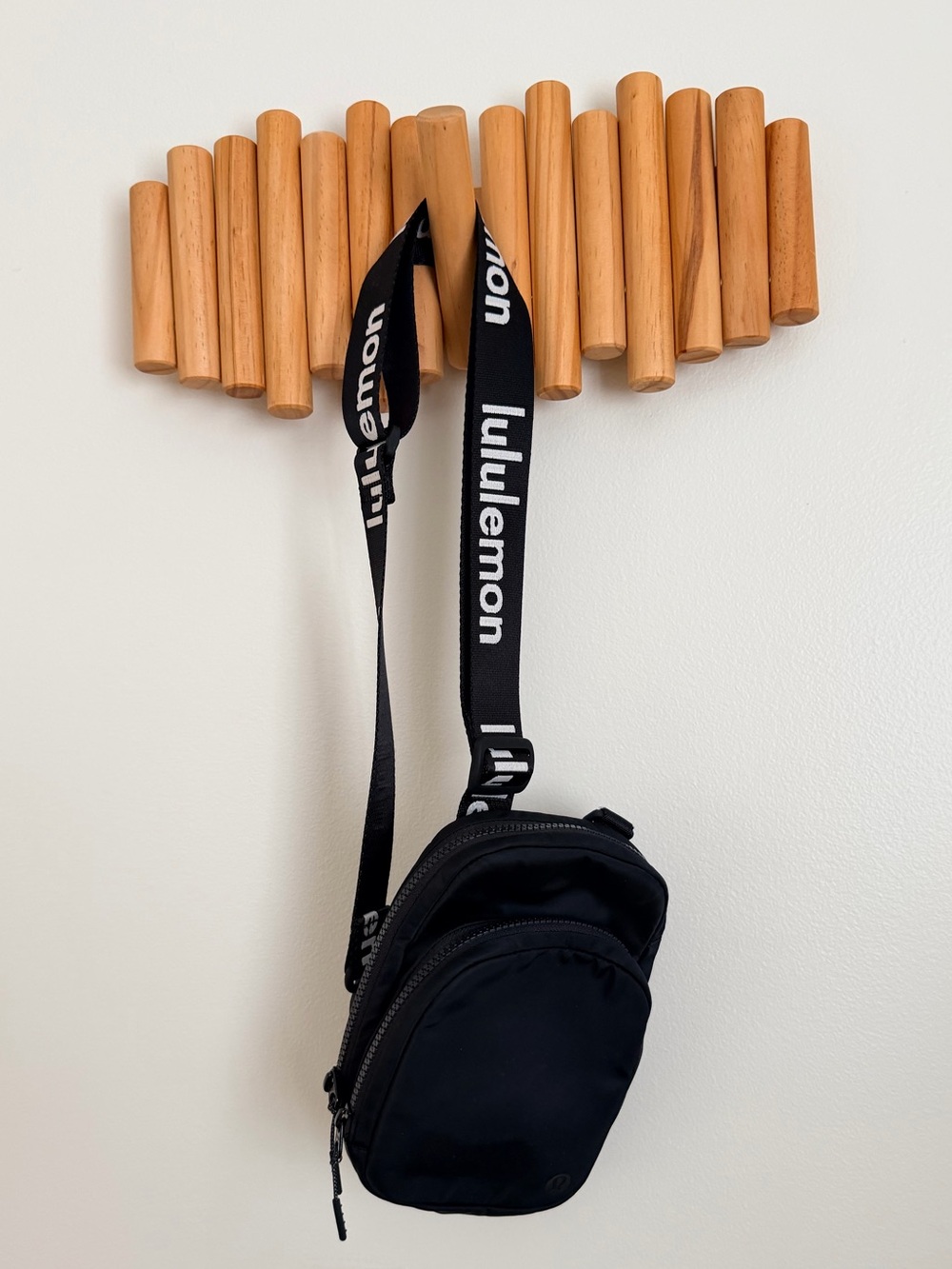 lululemon athletica Black Mini Crossbody Bag with Branded Strap
